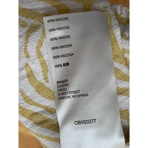 Anthropologie Maeve Women's XS Yellow Shirt Viscose Zebra Print Utility Coastal - Picture 7 of 10